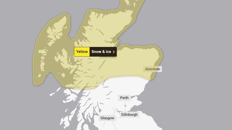 Yellow weather warning for Scotland on Sunday